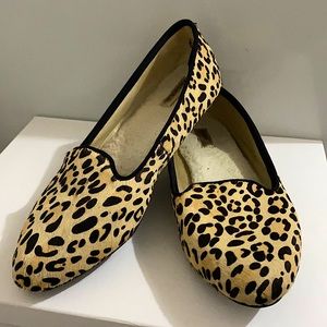 Leopard-print ‘Starling’ loafers with wool souls